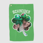 Eigen naam Ierse klaverfoto St Patricks Day Golfhanddoek (Voorkant)