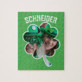 Eigen naam Ierse klaverfoto St Patricks Day Legpuzzel (Verticaal)