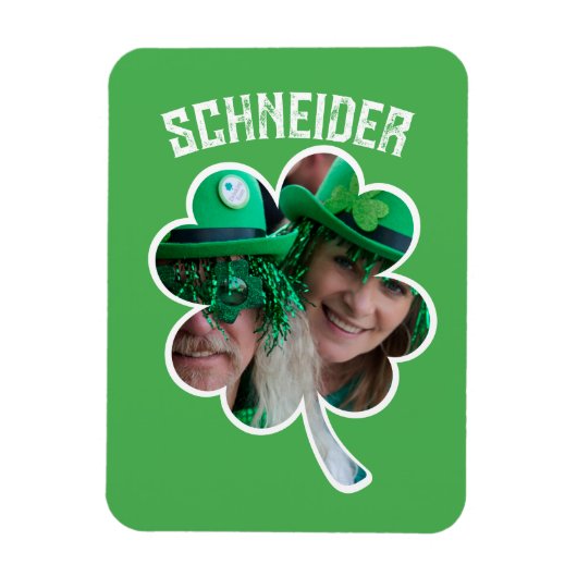 Eigen naam Ierse klaverfoto St Patricks Day Magneet (Verticaal)