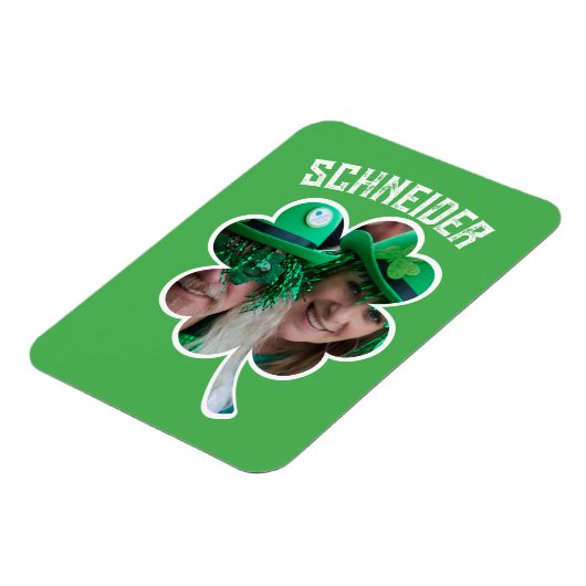 Eigen naam Ierse klaverfoto St Patricks Day Magneet (Linkerzijde)