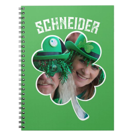 Eigen naam Ierse klaverfoto St Patricks Day Notitieboek (Voorkant)