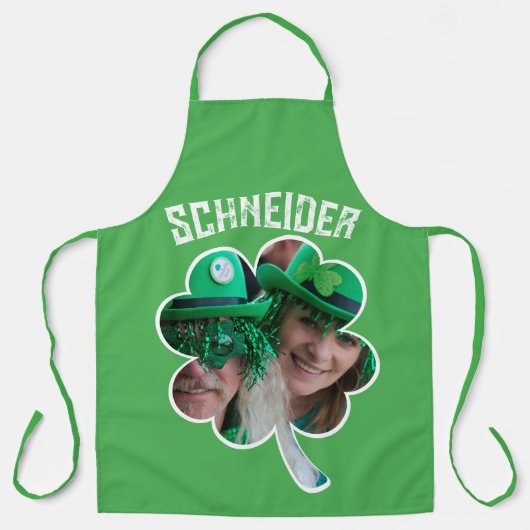 Eigen naam Ierse klaverfoto St Patricks Day Schort (Voorkant)
