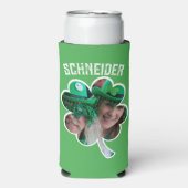 Eigen naam Ierse klaverfoto St Patricks Day Seltzer Blikjeskoeler (Seltzer Voorkant)
