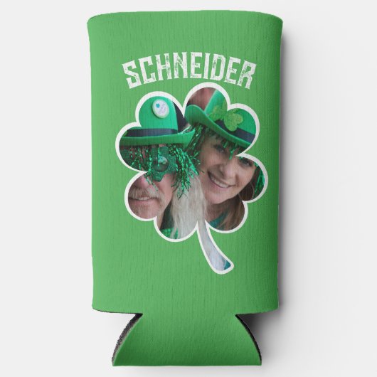Eigen naam Ierse klaverfoto St Patricks Day Seltzer Blikjeskoeler (Voorkant)