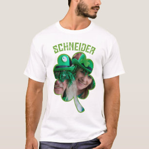 Eigen naam Ierse klaverfoto St Patricks Day T-shirt