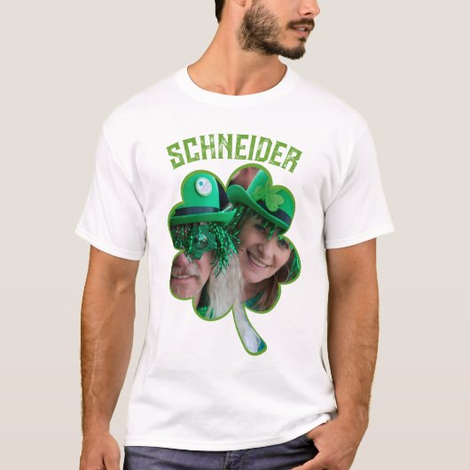 Eigen naam Ierse klaverfoto St Patricks Day T-shirt (Voorkant)
