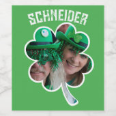 Eigen naam Ierse klaverfoto St Patricks Day Wijn Etiket (Enkel label)