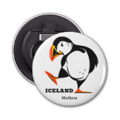 Eigen naam IJsland Button Flesopener (Voorkant)