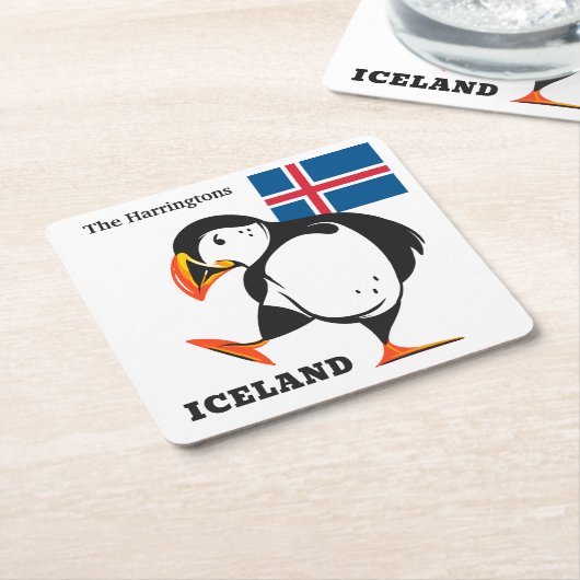 Eigen naam IJsland Kartonnen Onderzetters (Schuin)