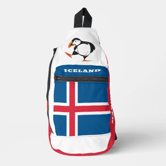 Eigen naam IJsland Puffin Sling Bag (Voorkant)