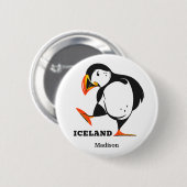 Eigen naam IJsland Ronde Button 5,7 Cm (Voorkant /achterkant)
