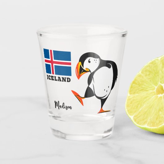 Eigen naam IJsland Shot Glas (Voorkant)