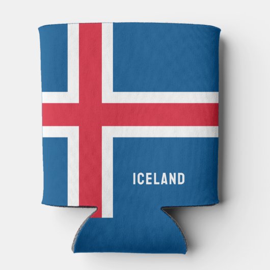 Eigen naam IJslandse vlag Blikjeskoeler (Achterkant)