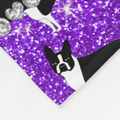 Eigen naam indigo paarse glitter boston shister fleece deken (Hoek)