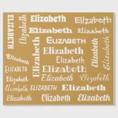 Eigen naam Initiaal Monogram Gold White Cadeaubon Cadeaupapier (Vlak)