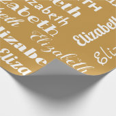 Eigen naam Initiaal Monogram Gold White Cadeaubon Cadeaupapier (Hoek)