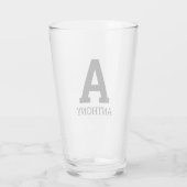 Eigen naam initiaal monogram letter tumblglas glas (Achterkant)