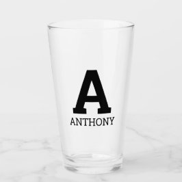Eigen naam initiaal monogram letter tumblglas glas