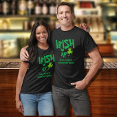Eigen naam Irish AF Drink Team Black Green T-shirt