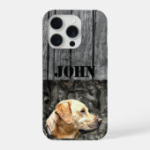 Eigen naam jachthond Rustic Yellow Lab Camo iPhone Hoesje (Achterkant)