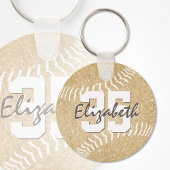 eigen naam jersey number girly gold softball sleutelhanger