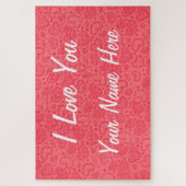 Eigen naam Jigzaag Puzzle Harten Ik hou van je Legpuzzel (Verticaal)