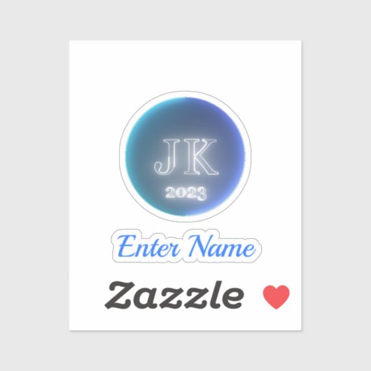 Eigen naam JK 2023 Logo Tiny Clear Vinyl Stickers (Vel)