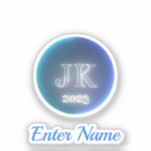 Eigen naam JK 2023 Logo Tiny Clear Vinyl Stickers (Voorkant)