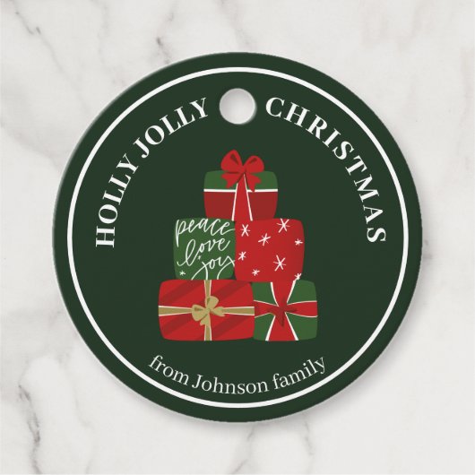 Eigen naam kerstcadeau-Label Bedankjes Labels (Voorkant)