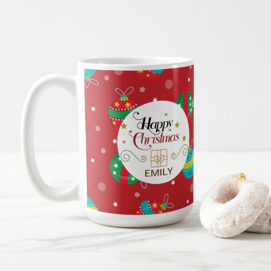Eigen naam kerstcadeauMokken - cellen Koffiemok (Met donut)