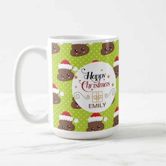 Eigen naam kerstcadeauMokken - Poo Emoji Koffiemok (Links)
