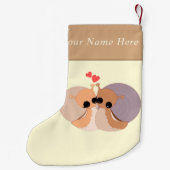 Eigen naam kerstcadeautjes stoppen Paar slakken Kleine Kerstsok (Achterkant)