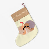 Eigen naam kerstcadeautjes stoppen Paar slakken Kleine Kerstsok (Achterkant (Hangend))