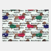 Eigen naam kerstdachshund Dog (3 vellen) Inpakpapier Vel (Voorkant 3)