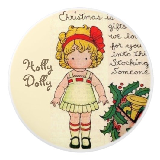 Eigen naam kerstdollar keramische knop (Voorkant)