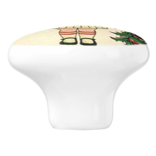 Eigen naam kerstdollar keramische knop (Zijkant)