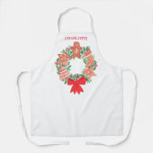 Eigen naam kerstgeschut schort (Voorkant)