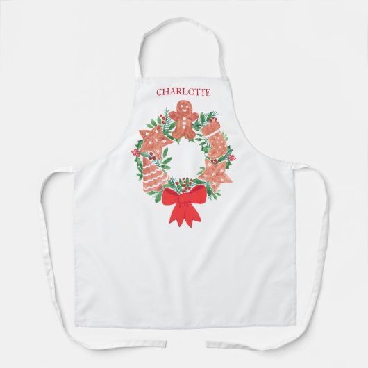 Eigen naam kerstgeschut schort (Voorkant)