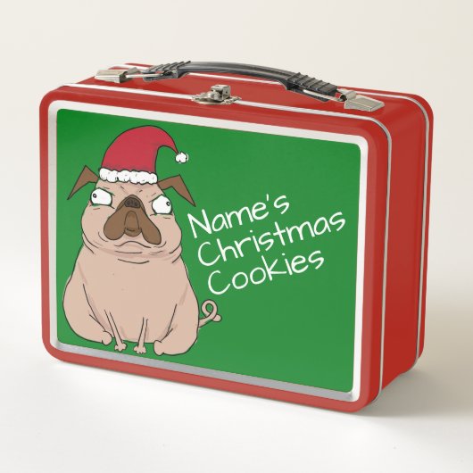 Eigen naam kerstkoekjes Metalen tin Lunchbox (Voorkant)