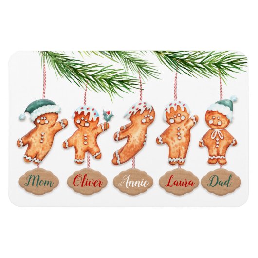 Eigen naam kerstkunst Gingerbrood Magneet (Horizontaal)