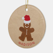 Eigen naam kerstontbijtkoek keramisch ornament (Links)