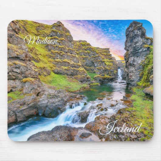 Eigen naam Kolufossar Waterfall, IJsland Muismat (Voorkant)