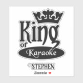 Eigen naam koning Karaoke Sticker (Vel)