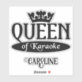 Eigen naam koningin van Karaoke Sticker (Vel)