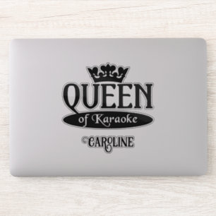 Eigen naam koningin van Karaoke Sticker