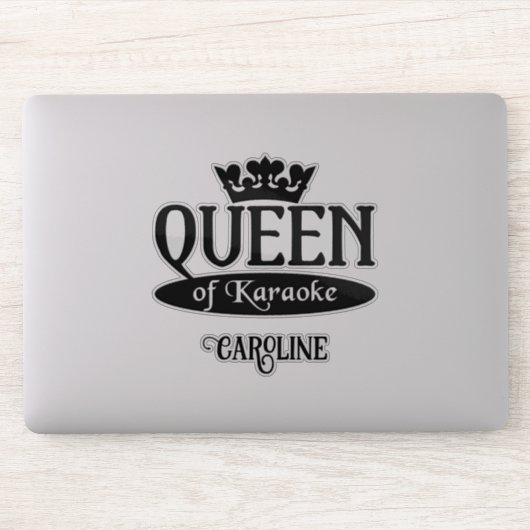 Eigen naam koningin van Karaoke Sticker (Computer)