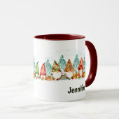 Eigen naam Kute Gnomen Waterverf Kerstmis Mok (Voorkant rechts)