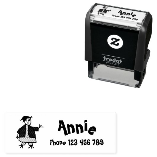 Eigen naam Label Children Zelfinktende Stempel (In situ)