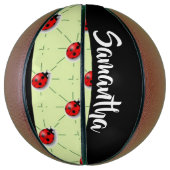 Eigen naam ladybugs patroon basketbal (Verticaal)