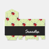 Eigen naam ladybugs patroon bedankdoosjes (Uitgevouwen)